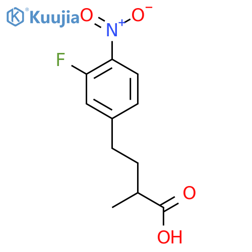 4-(3-fluoro-4-nitrophenyl)-2-methylbutanoic acid structure