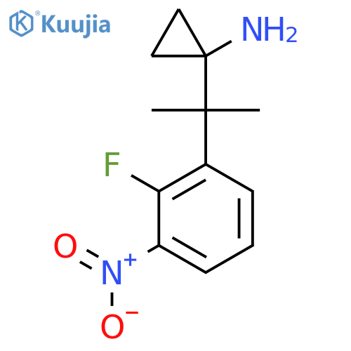 1-2-(2-fluoro-3-nitrophenyl)propan-2-ylcyclopropan-1-amine structure