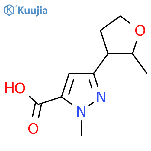 1-methyl-3-(2-methyloxolan-3-yl)-1H-pyrazole-5-carboxylic acid structure