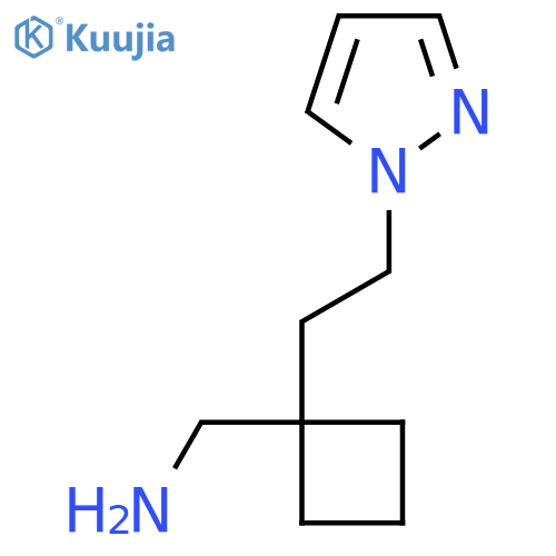 {1-2-(1H-pyrazol-1-yl)ethylcyclobutyl}methanamine structure