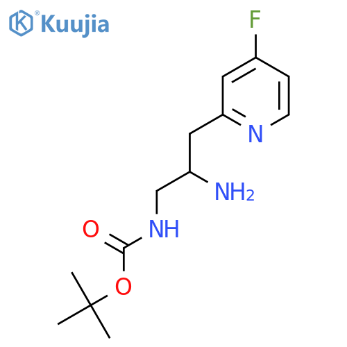 tert-butyl N-2-amino-3-(4-fluoropyridin-2-yl)propylcarbamate structure
