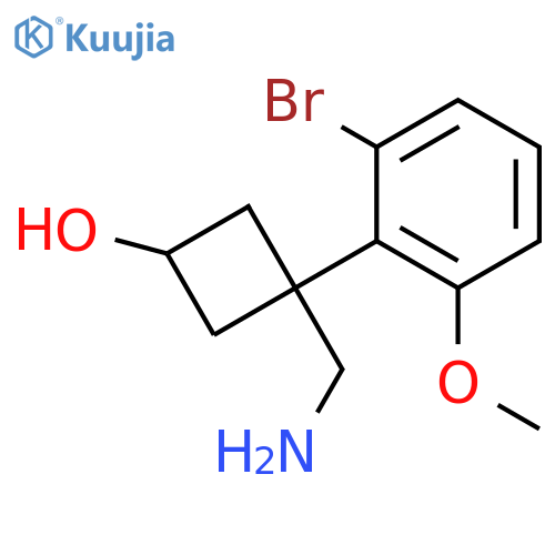 3-(aminomethyl)-3-(2-bromo-6-methoxyphenyl)cyclobutan-1-ol structure