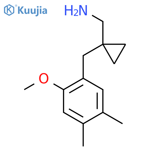 {1-(2-methoxy-4,5-dimethylphenyl)methylcyclopropyl}methanamine structure