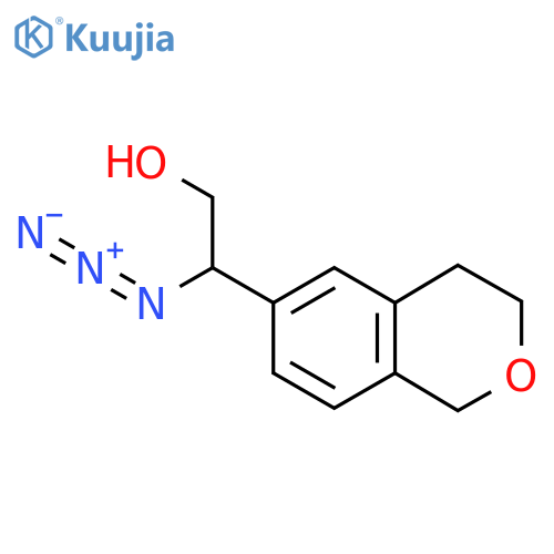 2-azido-2-(3,4-dihydro-1H-2-benzopyran-6-yl)ethan-1-ol structure