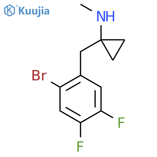 1-(2-bromo-4,5-difluorophenyl)methyl-N-methylcyclopropan-1-amine structure