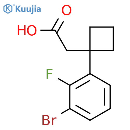 2-1-(3-bromo-2-fluorophenyl)cyclobutylacetic acid structure