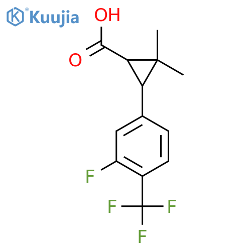 3-3-fluoro-4-(trifluoromethyl)phenyl-2,2-dimethylcyclopropane-1-carboxylic acid structure