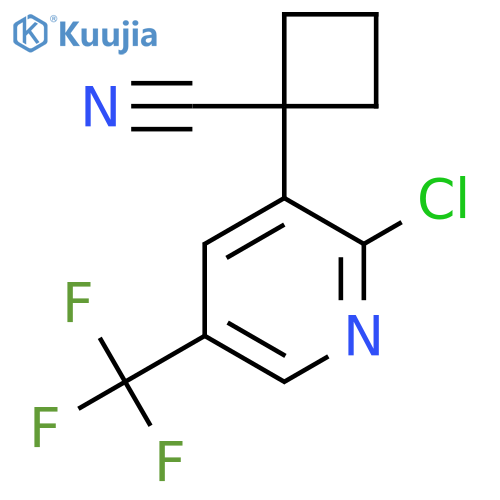1-2-chloro-5-(trifluoromethyl)pyridin-3-ylcyclobutane-1-carbonitrile structure