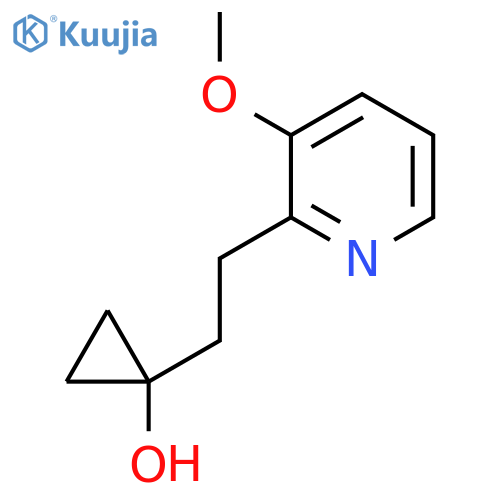 1-2-(3-methoxypyridin-2-yl)ethylcyclopropan-1-ol structure