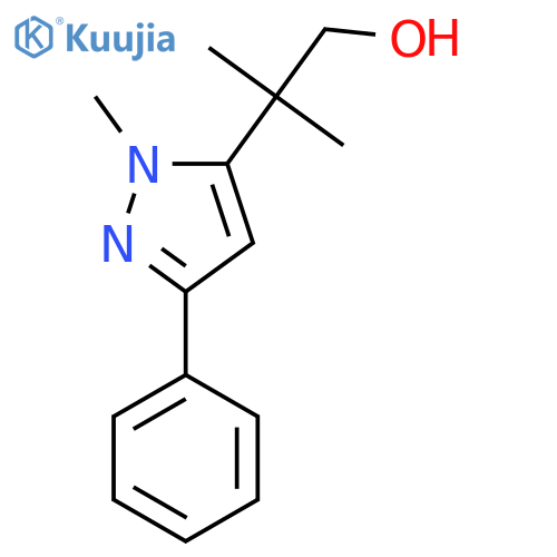 2-methyl-2-(1-methyl-3-phenyl-1H-pyrazol-5-yl)propan-1-ol structure