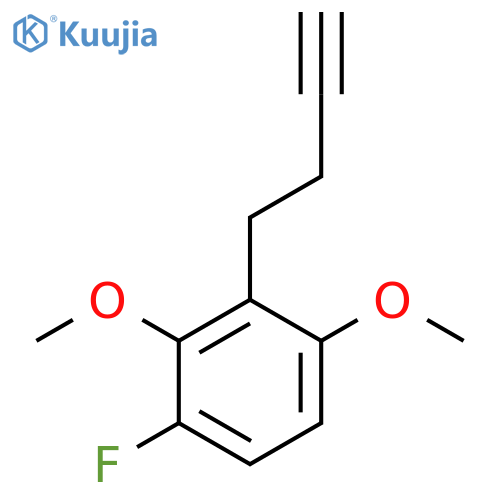 2-(but-3-yn-1-yl)-4-fluoro-1,3-dimethoxybenzene structure