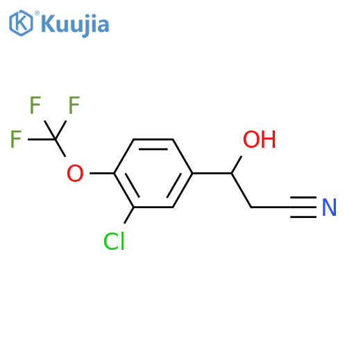 3-3-chloro-4-(trifluoromethoxy)phenyl-3-hydroxypropanenitrile structure