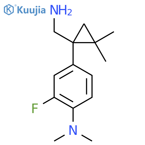 4-1-(aminomethyl)-2,2-dimethylcyclopropyl-2-fluoro-N,N-dimethylaniline structure