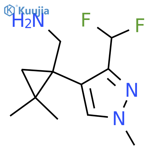 {1-3-(difluoromethyl)-1-methyl-1H-pyrazol-4-yl-2,2-dimethylcyclopropyl}methanamine structure