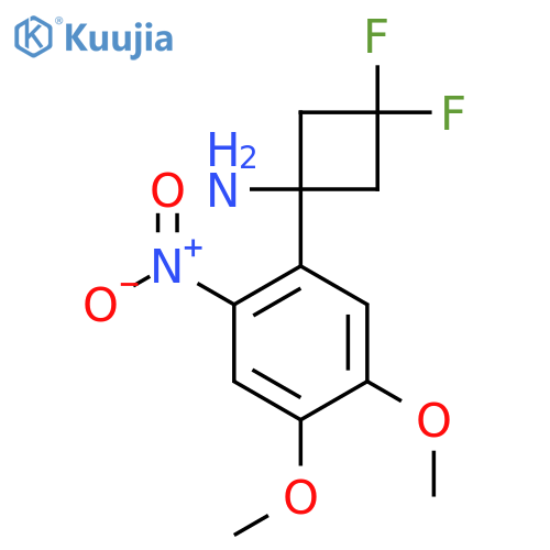 1-(4,5-dimethoxy-2-nitrophenyl)-3,3-difluorocyclobutan-1-amine structure