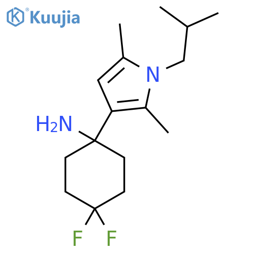 1-2,5-dimethyl-1-(2-methylpropyl)-1H-pyrrol-3-yl-4,4-difluorocyclohexan-1-amine structure