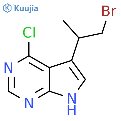 5-(1-bromopropan-2-yl)-4-chloro-7H-pyrrolo2,3-dpyrimidine structure