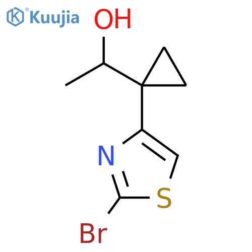 1-1-(2-bromo-1,3-thiazol-4-yl)cyclopropylethan-1-ol structure