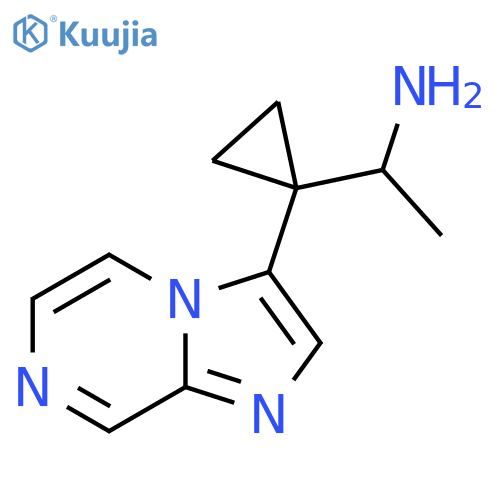 1-(1-{imidazo1,2-apyrazin-3-yl}cyclopropyl)ethan-1-amine structure
