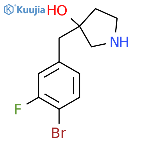 3-(4-bromo-3-fluorophenyl)methylpyrrolidin-3-ol structure