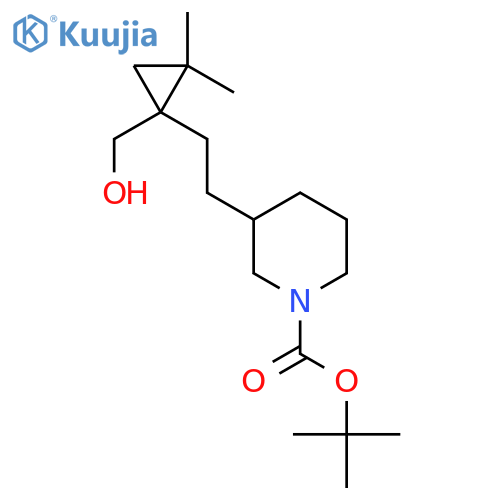 tert-butyl 3-{2-1-(hydroxymethyl)-2,2-dimethylcyclopropylethyl}piperidine-1-carboxylate structure