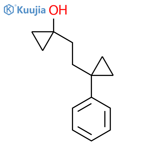 1-2-(1-phenylcyclopropyl)ethylcyclopropan-1-ol structure