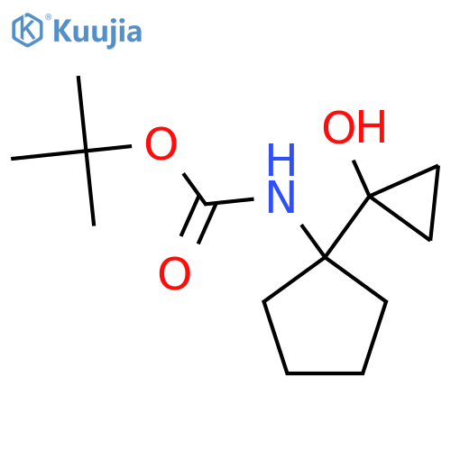 tert-butyl N-1-(1-hydroxycyclopropyl)cyclopentylcarbamate structure