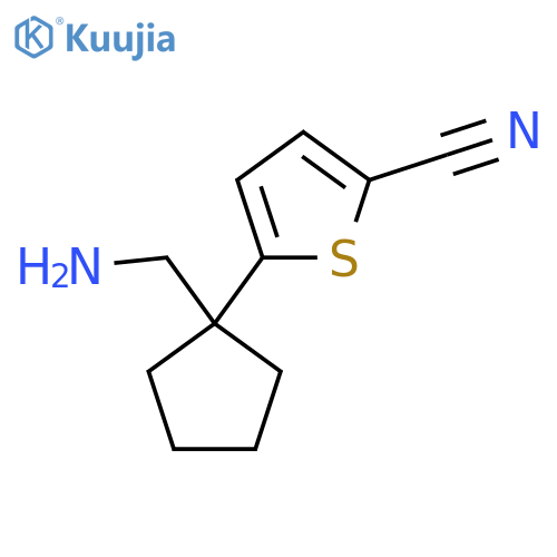 5-1-(aminomethyl)cyclopentylthiophene-2-carbonitrile structure