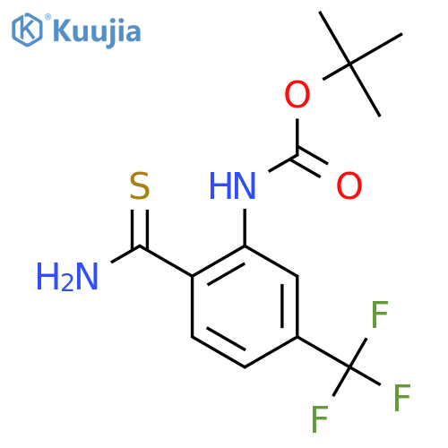 tert-butyl N-2-carbamothioyl-5-(trifluoromethyl)phenylcarbamate structure