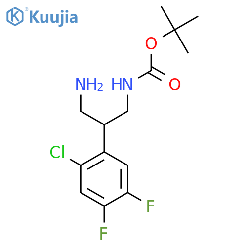 tert-butyl N-3-amino-2-(2-chloro-4,5-difluorophenyl)propylcarbamate structure