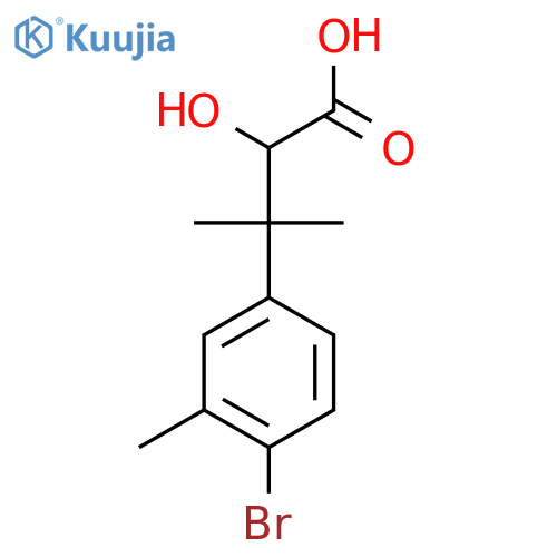 3-(4-bromo-3-methylphenyl)-2-hydroxy-3-methylbutanoic acid structure