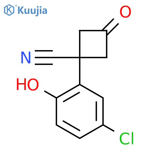 1-(5-chloro-2-hydroxyphenyl)-3-oxocyclobutane-1-carbonitrile structure