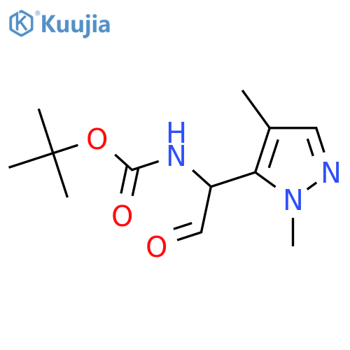 tert-butyl N-1-(1,4-dimethyl-1H-pyrazol-5-yl)-2-oxoethylcarbamate structure