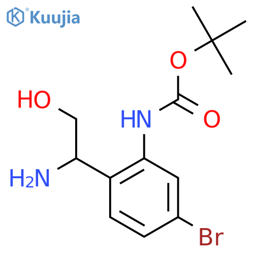 tert-butyl N-2-(1-amino-2-hydroxyethyl)-5-bromophenylcarbamate structure