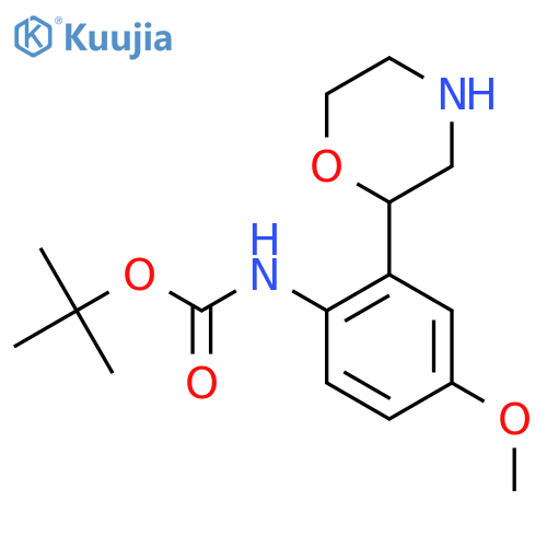 tert-butyl N-4-methoxy-2-(morpholin-2-yl)phenylcarbamate structure