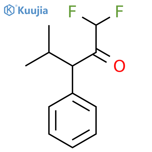 1,1-difluoro-4-methyl-3-phenylpentan-2-one structure