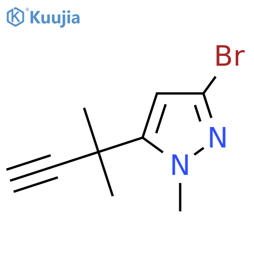 3-bromo-1-methyl-5-(2-methylbut-3-yn-2-yl)-1H-pyrazole structure