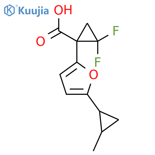 2,2-difluoro-1-5-(2-methylcyclopropyl)furan-2-ylcyclopropane-1-carboxylic acid structure