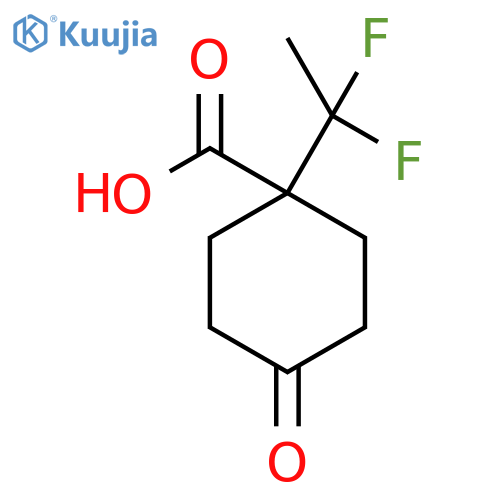 1-(1,1-difluoroethyl)-4-oxocyclohexane-1-carboxylic acid structure
