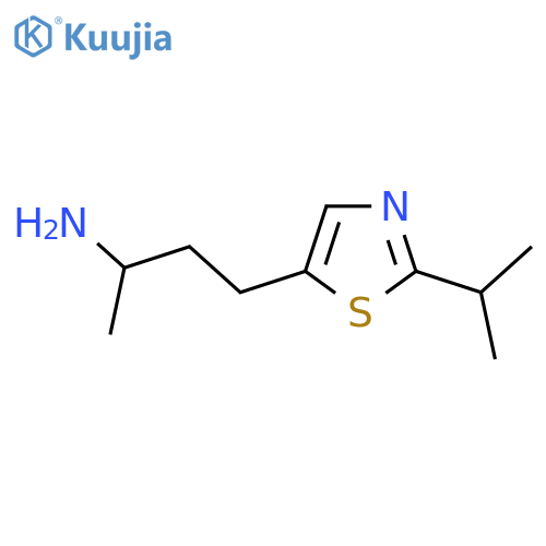 4-2-(propan-2-yl)-1,3-thiazol-5-ylbutan-2-amine structure