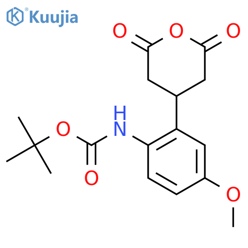 tert-butyl N-2-(2,6-dioxooxan-4-yl)-4-methoxyphenylcarbamate structure