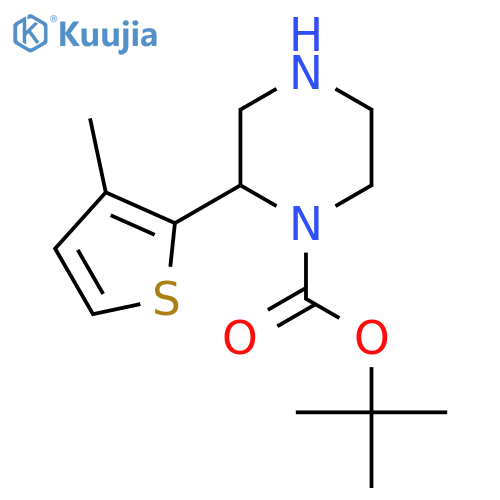 tert-butyl 2-(3-methylthiophen-2-yl)piperazine-1-carboxylate structure