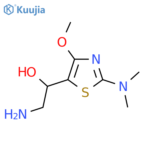 2-amino-1-2-(dimethylamino)-4-methoxy-1,3-thiazol-5-ylethan-1-ol structure