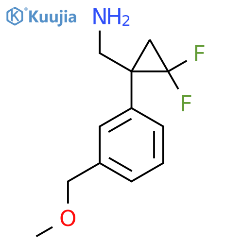 {2,2-Difluoro-1-[3-(methoxymethyl)phenyl]cyclopropyl}methanamine structure