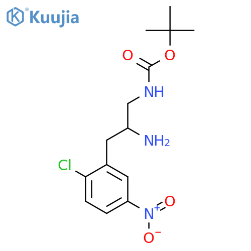 tert-butyl N-2-amino-3-(2-chloro-5-nitrophenyl)propylcarbamate structure