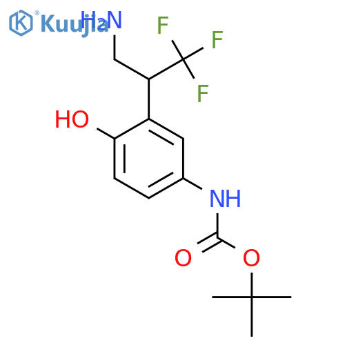 tert-butyl N-3-(3-amino-1,1,1-trifluoropropan-2-yl)-4-hydroxyphenylcarbamate structure