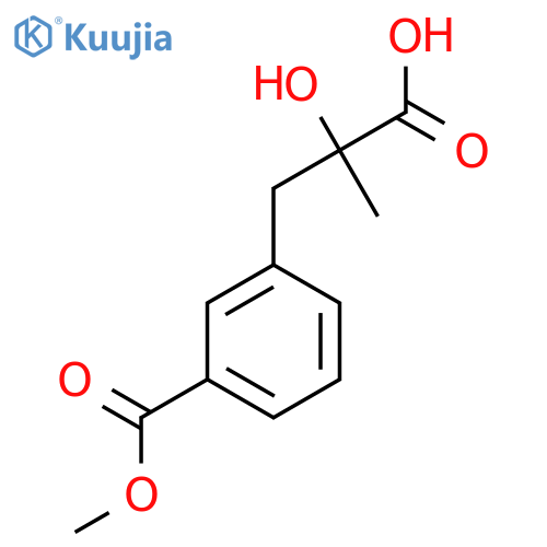 2-hydroxy-3-3-(methoxycarbonyl)phenyl-2-methylpropanoic acid structure
