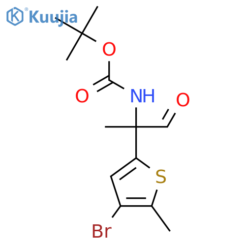 tert-butyl N-2-(4-bromo-5-methylthiophen-2-yl)-1-oxopropan-2-ylcarbamate structure