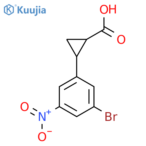 2-(3-Bromo-5-nitrophenyl)cyclopropane-1-carboxylic acid structure