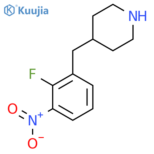 4-(2-fluoro-3-nitrophenyl)methylpiperidine structure
